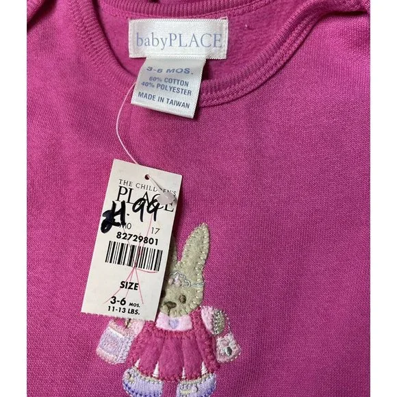 baby childrens place easter outfit 3/6 months pink girl bunny spring new w tags - Picture 4 of 4